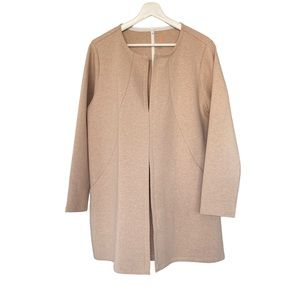 Lucy Activewear Cotton Blend Open Front Tan Blazer Jacket